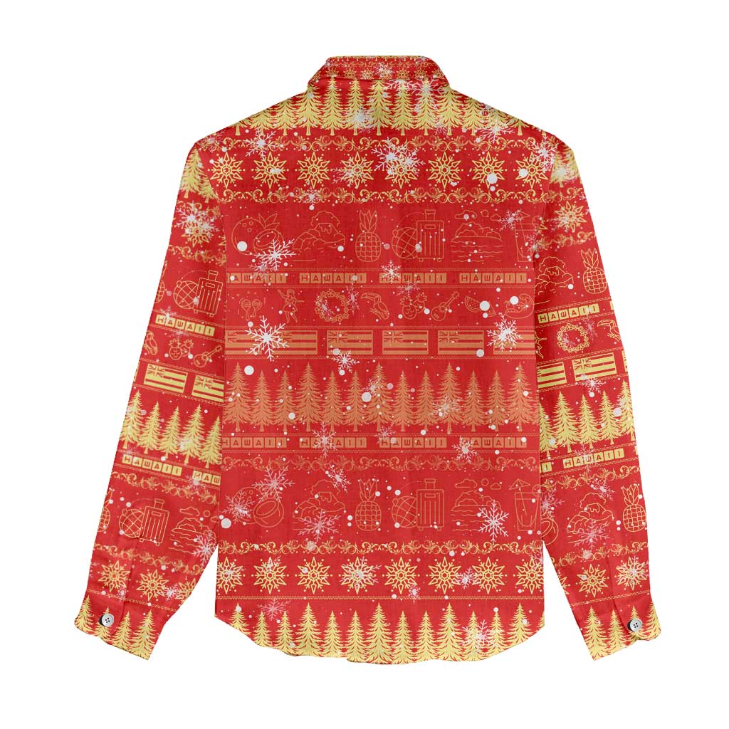 Merry Christmas Hawaii Women Casual Shirt Xmas Travel Map DT02 - Polynesian Pride