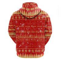 Merry Christmas Hawaii Zip Hoodie Xmas Travel Map - Polynesian Pride