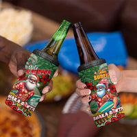 Mele Kalikimaka Shaka Santa 4 in 1 Can Cooler Tumbler Hawaiian Surf Christmas Design with Aloha Spirit DT02 - Polynesian Pride