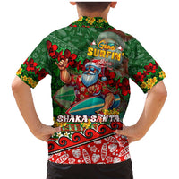 Mele Kalikimaka Shaka Santa Family Matching Mermaid Dress and Hawaiian Shirt Hawaiian Surf Christmas Design with Aloha Spirit DT02 - Polynesian Pride