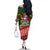 Mele Kalikimaka Shaka Santa Family Matching Off The Shoulder Long Sleeve Dress and Hawaiian Shirt Hawaiian Surf Christmas Design with Aloha Spirit - Polynesian Pride