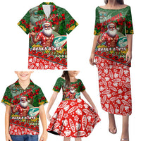 Mele Kalikimaka Shaka Santa Family Matching Puletasi and Hawaiian Shirt Hawaiian Surf Christmas Design with Aloha Spirit DT02 - Polynesian Pride