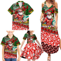 Mele Kalikimaka Shaka Santa Family Matching Summer Maxi Dress and Hawaiian Shirt Hawaiian Surf Christmas Design with Aloha Spirit DT02 - Polynesian Pride