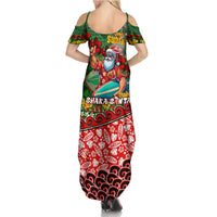 Mele Kalikimaka Shaka Santa Family Matching Summer Maxi Dress and Hawaiian Shirt Hawaiian Surf Christmas Design with Aloha Spirit DT02 - Polynesian Pride
