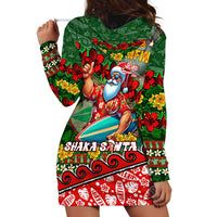 Mele Kalikimaka Shaka Santa Hoodie Dress Hawaiian Surf Christmas Design with Aloha Spirit DT02 - Polynesian Pride