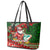 Mele Kalikimaka Shaka Santa Leather Tote Bag Hawaiian Surf Christmas Design with Aloha Spirit - Polynesian Pride