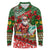 Mele Kalikimaka Shaka Santa Long Sleeve Polo Shirt Hawaiian Surf Christmas Design with Aloha Spirit - Polynesian Pride