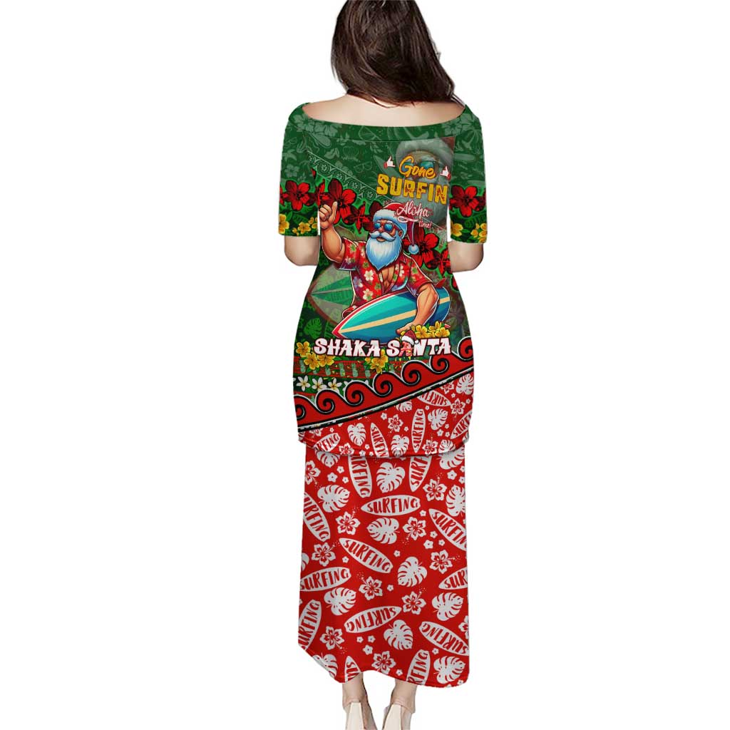 Mele Kalikimaka Shaka Santa Puletasi Hawaiian Surf Christmas Design with Aloha Spirit - Polynesian Pride
