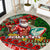 Mele Kalikimaka Shaka Santa Round Carpet Hawaiian Surf Christmas Design with Aloha Spirit - Polynesian Pride