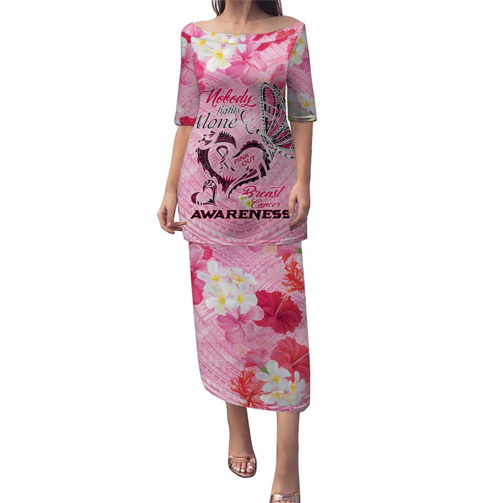 Butterfly Polynesia Breast Cancer Puletasi Nobody Fights Alone Pink Out Tropical Hibiscus