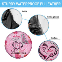 Butterfly Polynesia Breast Cancer Spare Tire Cover Nobody Fights Alone Pink Out Tropical Hibiscus