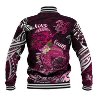 Breast Cancer Mermaid Polynesia Baseball Jacket Faith Hope Love DT02 - Polynesian Pride