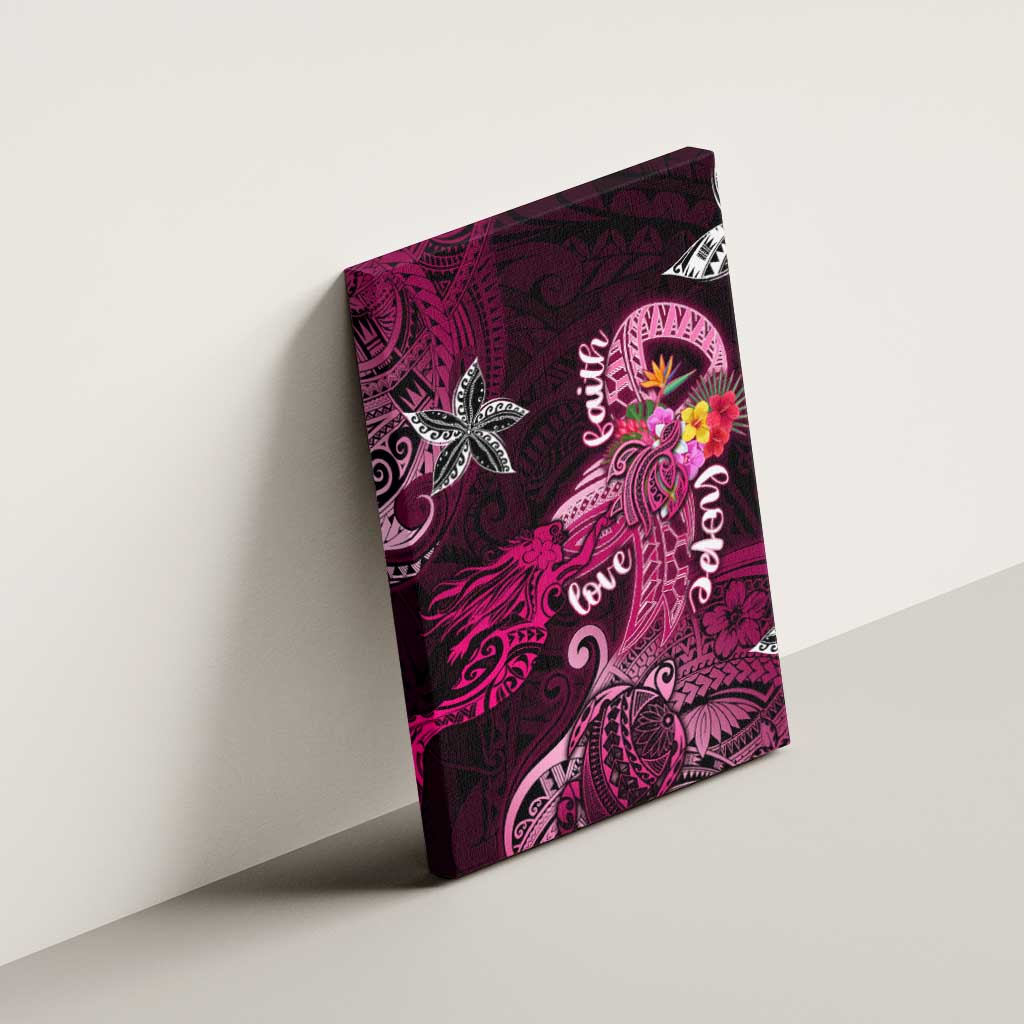Breast Cancer Mermaid Polynesia Canvas Wall Art Faith Hope Love
