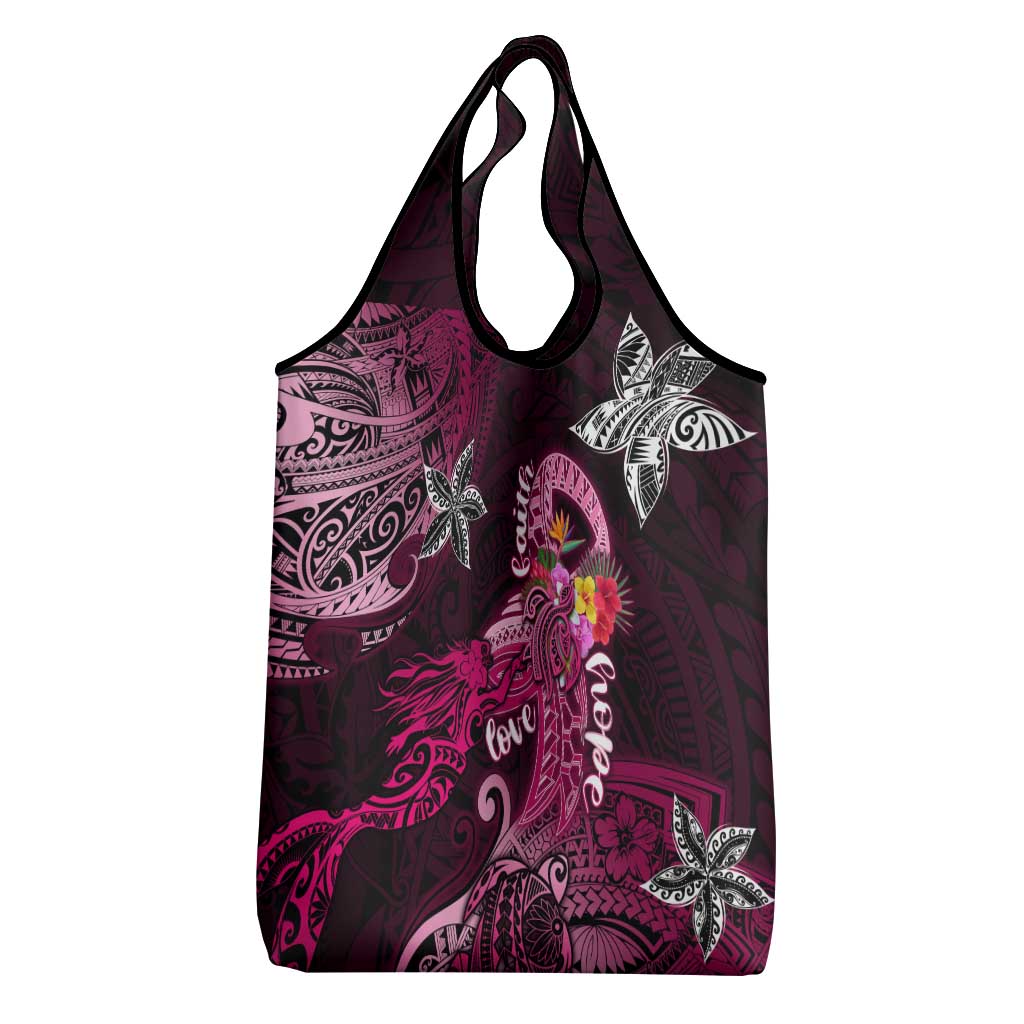 Breast Cancer Mermaid Polynesia Grocery Bag Faith Hope Love
