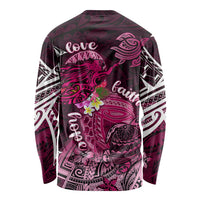 Breast Cancer Mermaid Polynesia Long Sleeve Shirt Faith Hope Love