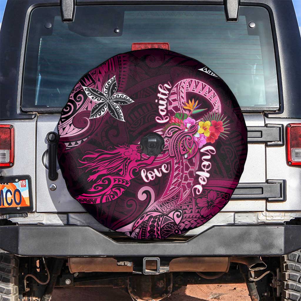 Breast Cancer Mermaid Polynesia Spare Tire Cover Faith Hope Love