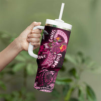 Breast Cancer Mermaid Polynesia Tumbler With Handle Faith Hope Love