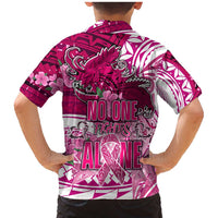Breast Cancer Awareness Hawaii Family Matching Mermaid Dress and Hawaiian Shirt Polynesia Girl Nobody Fights Alone DT02 - Polynesian Pride