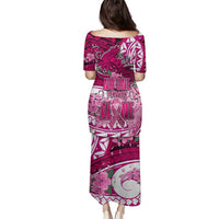 Breast Cancer Awareness Hawaii Family Matching Puletasi and Hawaiian Shirt Polynesia Girl Nobody Fights Alone DT02 - Polynesian Pride
