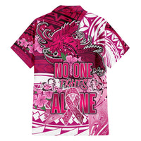 Breast Cancer Awareness Hawaii Family Matching Short Sleeve Bodycon Dress and Hawaiian Shirt Polynesia Girl Nobody Fights Alone DT02 - Polynesian Pride