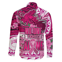 Breast Cancer Awareness Hawaii Family Matching Summer Maxi Dress and Hawaiian Shirt Polynesia Girl Nobody Fights Alone DT02 - Polynesian Pride