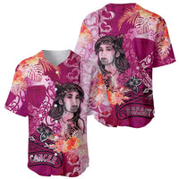 Breast Cancer New Zealand Baseball Jersey Maori Aotearoa Girl Pink Out DT02 - Polynesian Pride