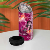 Breast Cancer New Zealand 4 in 1 Can Cooler Tumbler Maori Aotearoa Girl Pink Out DT02 - Polynesian Pride