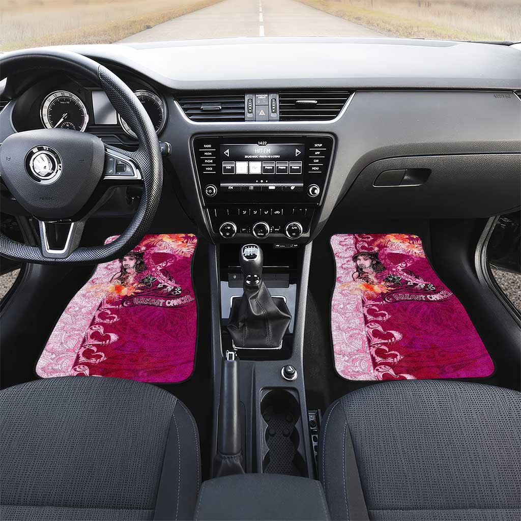Breast Cancer New Zealand Car Mats Maori Aotearoa Girl Pink Out DT02 Set 2pcs - Front Pink - Polynesian Pride