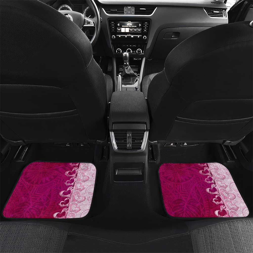 Breast Cancer New Zealand Car Mats Maori Aotearoa Girl Pink Out DT02 Set 2pcs - Back Pink - Polynesian Pride