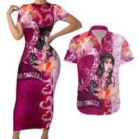 Breast Cancer New Zealand Couples Matching Short Sleeve Bodycon Dress and Hawaiian Shirt Maori Aotearoa Girl Pink Out DT02 Pink - Polynesian Pride