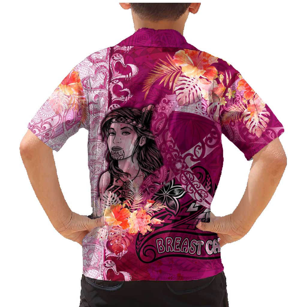 Breast Cancer New Zealand Family Matching Mermaid Dress and Hawaiian Shirt Maori Aotearoa Girl Pink Out DT02 - Polynesian Pride