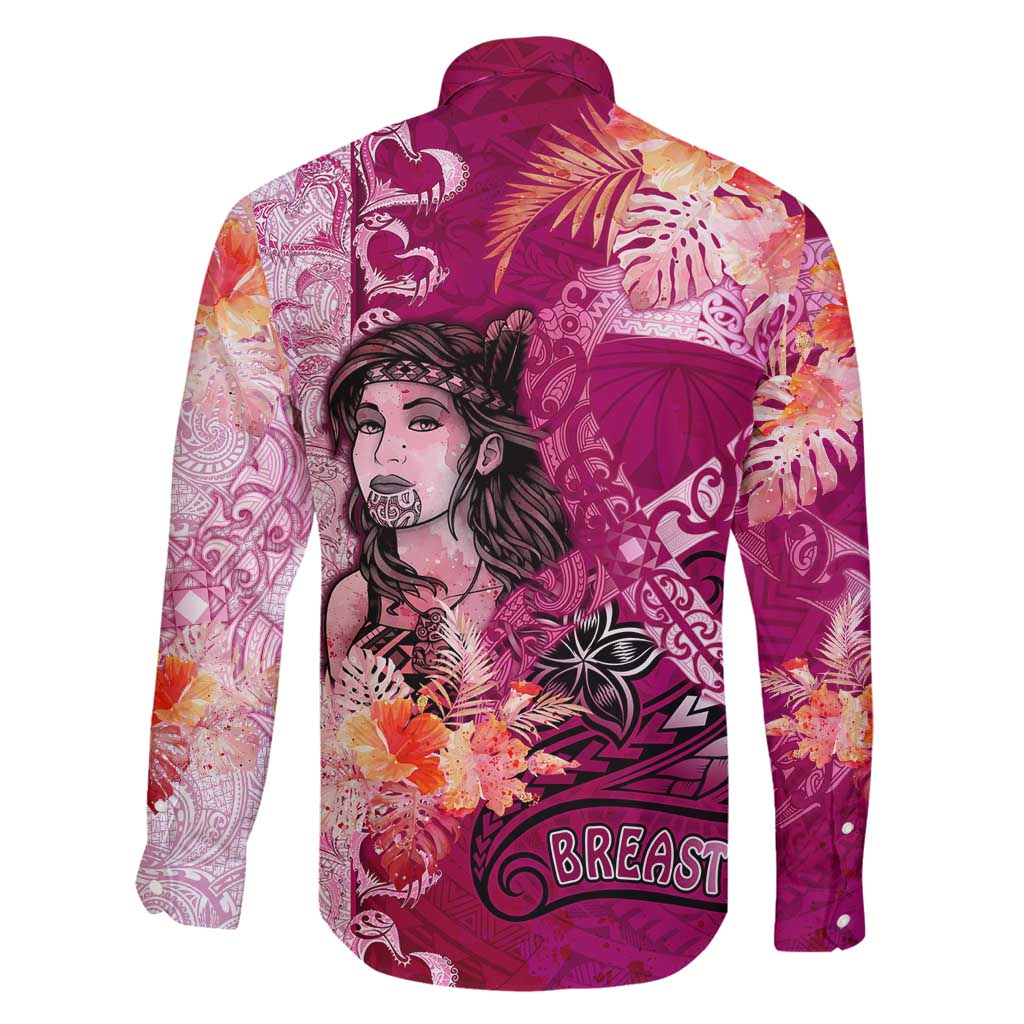 Breast Cancer New Zealand Family Matching Puletasi and Hawaiian Shirt Maori Aotearoa Girl Pink Out DT02 - Polynesian Pride
