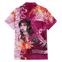 Breast Cancer New Zealand Family Matching Tank Maxi Dress and Hawaiian Shirt Maori Aotearoa Girl Pink Out DT02 - Polynesian Pride