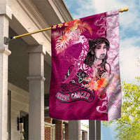 Breast Cancer New Zealand Garden Flag Maori Aotearoa Girl Pink Out DT02 House Flag Pink - Polynesian Pride