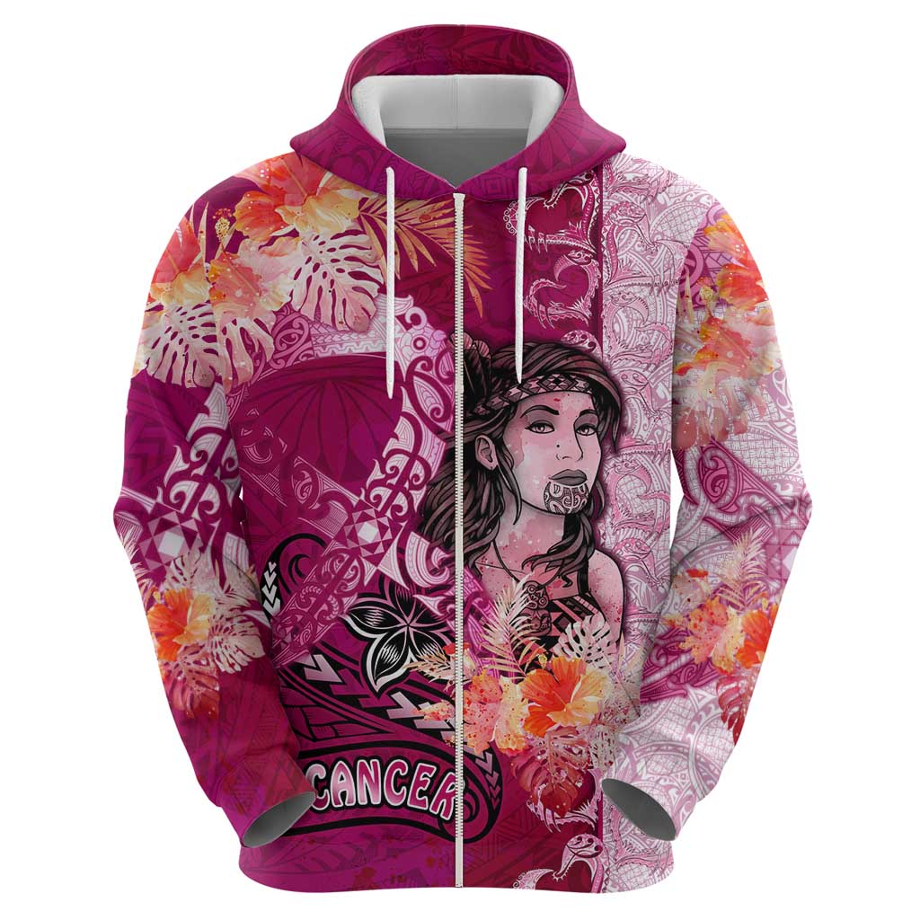 Breast Cancer New Zealand Hoodie Maori Aotearoa Girl Pink Out DT02 - Polynesian Pride