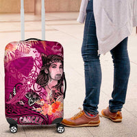Breast Cancer New Zealand Luggage Cover Maori Aotearoa Girl Pink Out DT02 Pink - Polynesian Pride