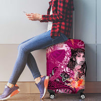 Breast Cancer New Zealand Luggage Cover Maori Aotearoa Girl Pink Out DT02 - Polynesian Pride