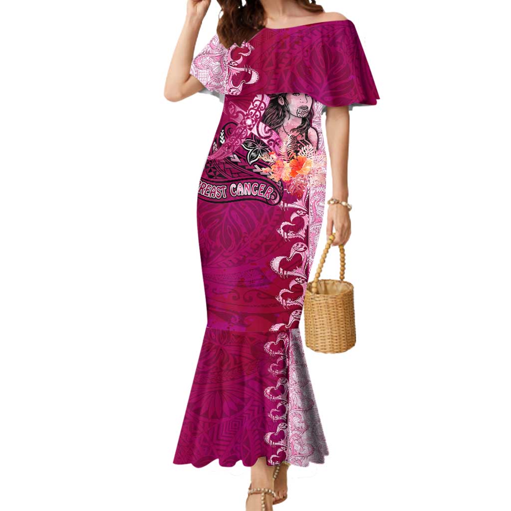 Breast Cancer New Zealand Mermaid Dress Maori Aotearoa Girl Pink Out DT02 Women Pink - Polynesian Pride