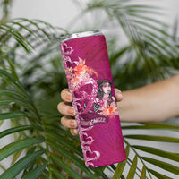 Breast Cancer New Zealand Skinny Tumbler Maori Aotearoa Girl Pink Out DT02 - Polynesian Pride