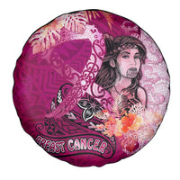 Breast Cancer New Zealand Spare Tire Cover Maori Aotearoa Girl Pink Out DT02 - Polynesian Pride