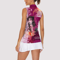 Breast Cancer New Zealand Women Sleeveless Polo Shirt Maori Aotearoa Girl Pink Out