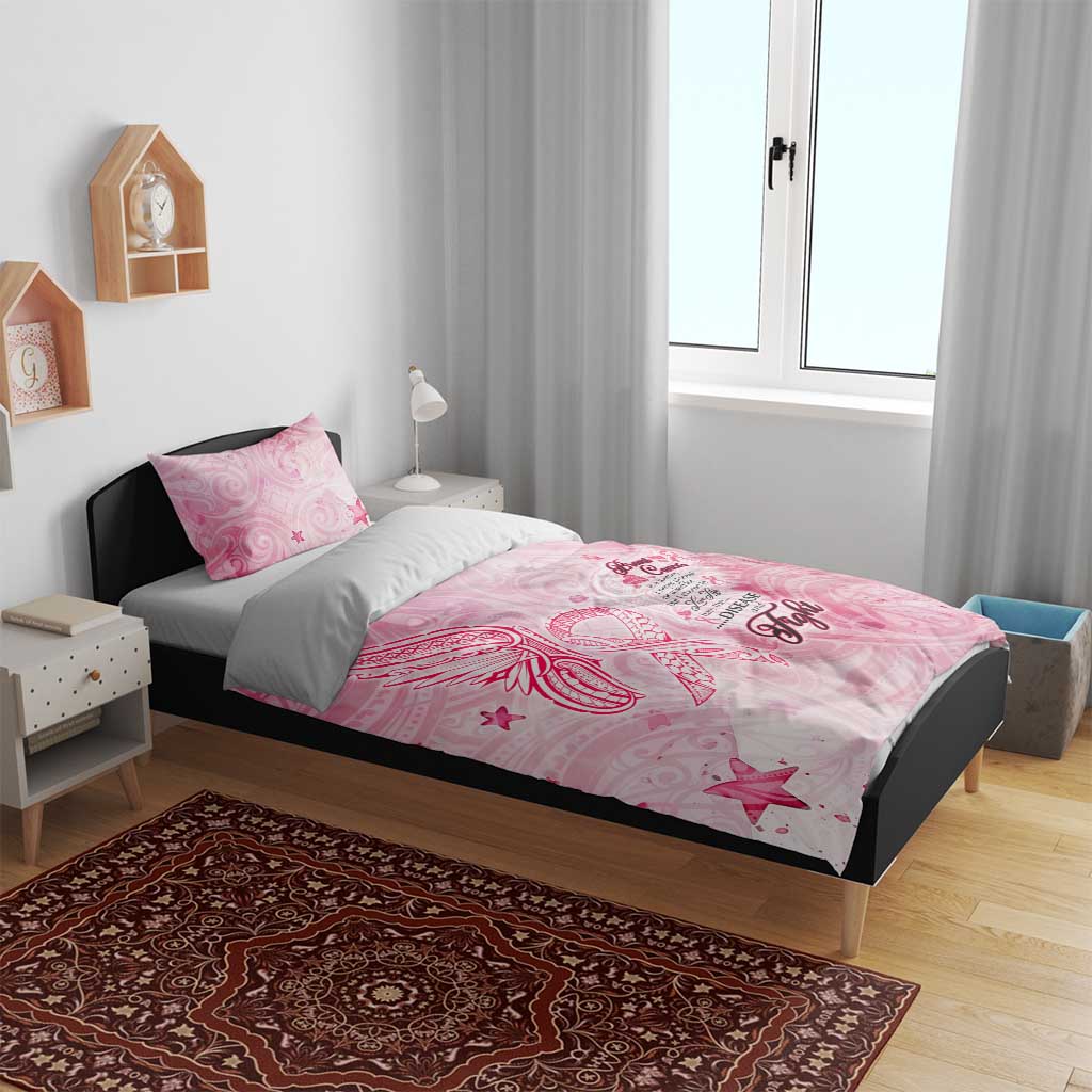 Breast Cancer Awareness Month Bedding Set Butterfly Polynesia Watercolor Pink