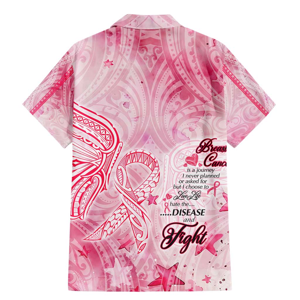 Breast Cancer Awareness Month Family Matching Mermaid Dress and Hawaiian Shirt Butterfly Polynesia Watercolor Pink DT02 - Polynesian Pride