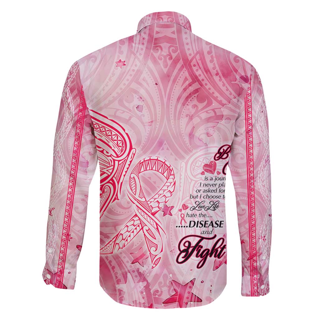 Breast Cancer Awareness Month Family Matching Off Shoulder Short Dress and Hawaiian Shirt Butterfly Polynesia Watercolor Pink DT02 - Polynesian Pride