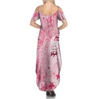 Breast Cancer Awareness Month Family Matching Summer Maxi Dress and Hawaiian Shirt Butterfly Polynesia Watercolor Pink DT02 - Polynesian Pride