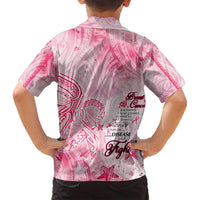 Breast Cancer Awareness Month Family Matching Tank Maxi Dress and Hawaiian Shirt Butterfly Polynesia Watercolor Pink DT02 - Polynesian Pride