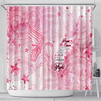 Breast Cancer Awareness Month Shower Curtain Butterfly Polynesia Watercolor Pink DT02 - Polynesian Pride