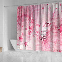 Breast Cancer Awareness Month Shower Curtain Butterfly Polynesia Watercolor Pink DT02 - Polynesian Pride