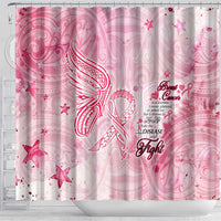 Breast Cancer Awareness Month Shower Curtain Butterfly Polynesia Watercolor Pink DT02 - Polynesian Pride