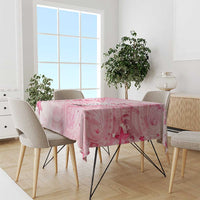 Breast Cancer Awareness Month Tablecloth Butterfly Polynesia Watercolor Pink